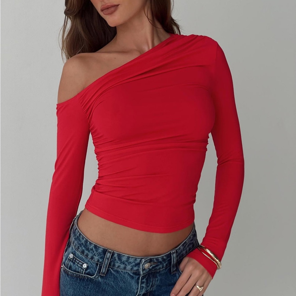 Princess Polly Beller Long Sleeve Top Red